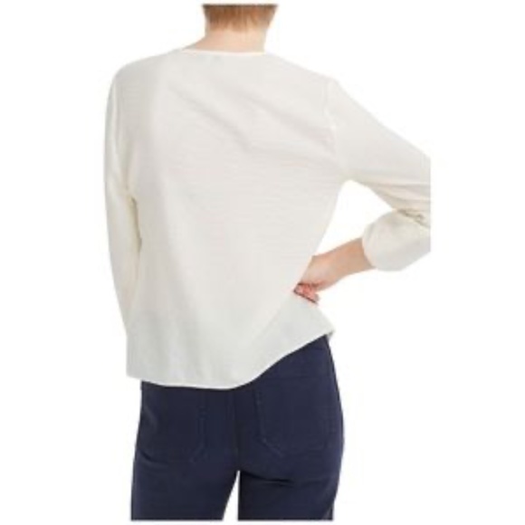 Madewell V-Neck Buttondown Blouse in Cream Size Medium - Picture 3 of 8